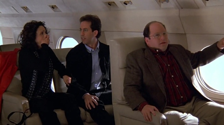 Elaine, Jerry, and George take a private jet