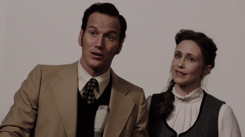 Ed and Lorraine Warren in The Conjuring teaching a class