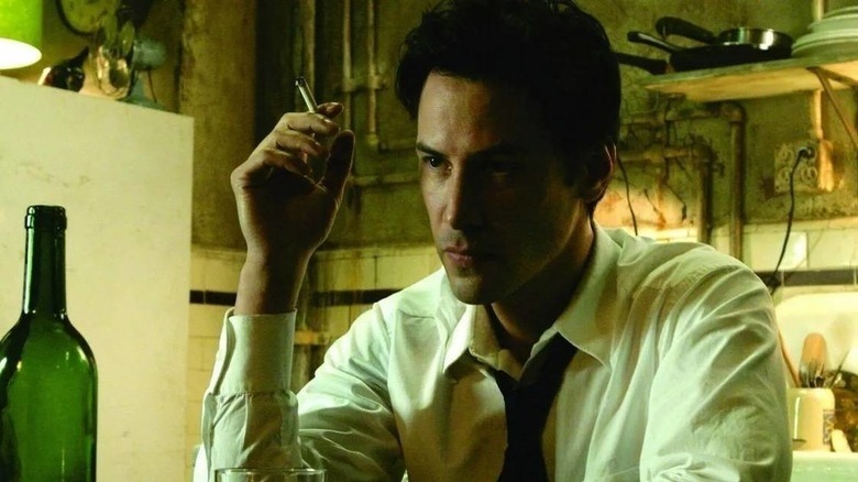 Keanu Reeves smoking a cigarette