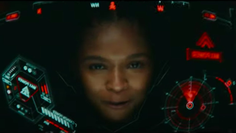 Riri Williams with head's up display