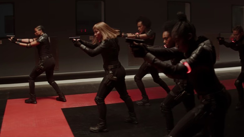 The Black Widows training