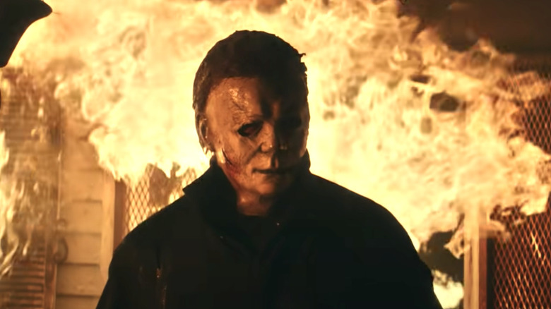 Michael Myers in house fire Halloween Kills