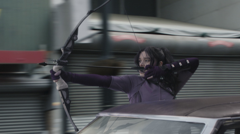 Kate Bishop during car chase