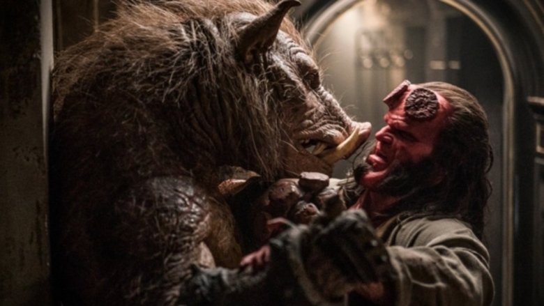 Hellboy fighting the Gruagach