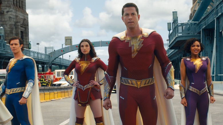 The Shazam family standing together