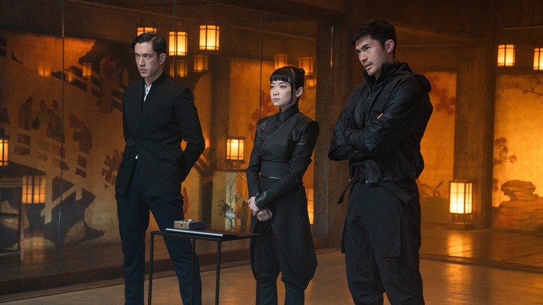 Andrew Koji, Haruka Abe and Henry Golding in "Snake Eyes: G.I. Joe Origins"