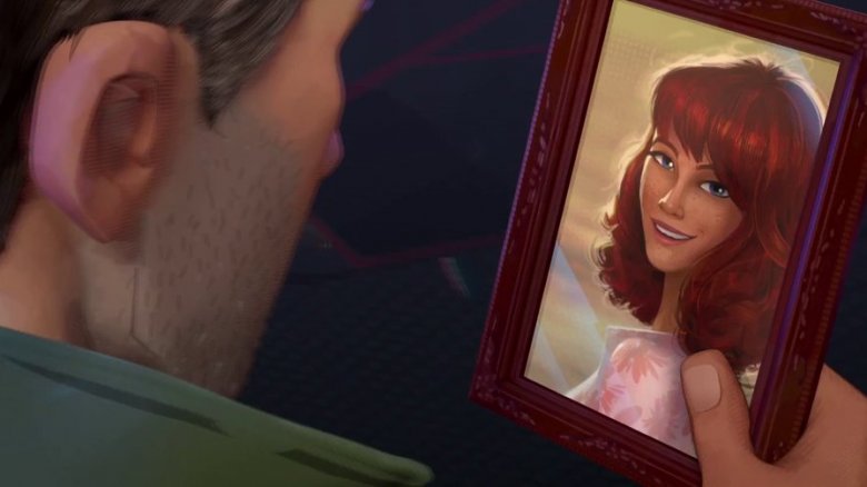 Peter B Parker looking at a picture of Mary Jane Watson