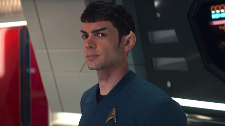 Spock cocks an eyebrow