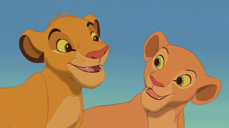 Cub Simba and Nala smiling at each other