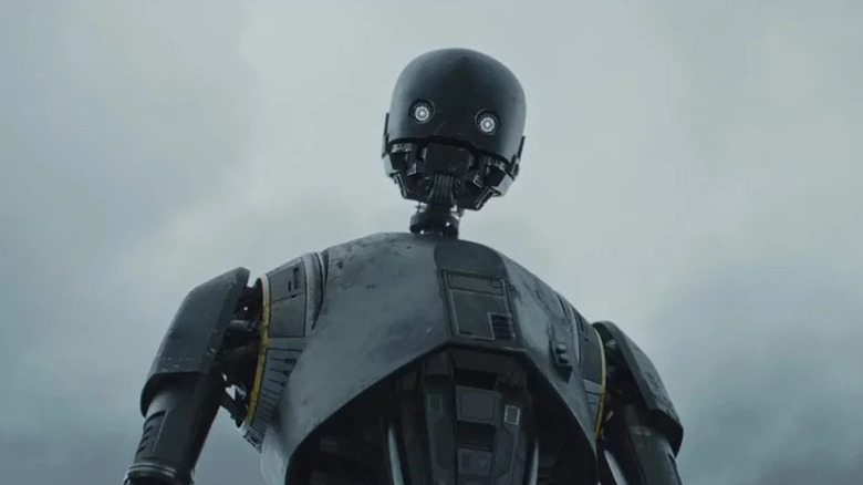 K-2SO against a gray sky