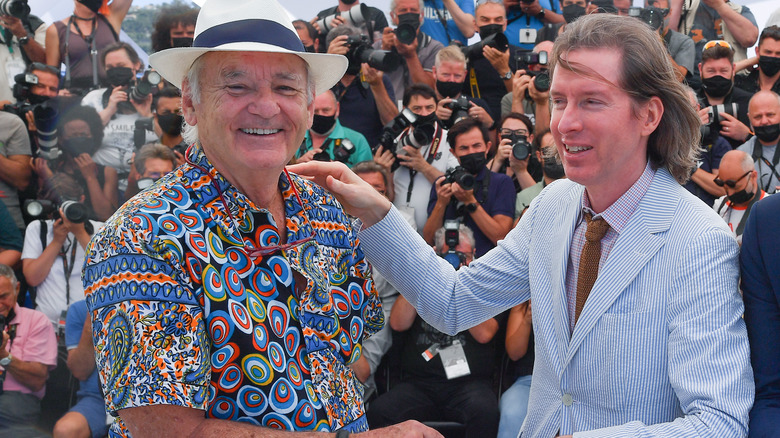 Bill Murray and Wes Anderson shake hands