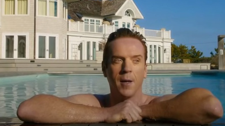 Damian Lewis in a swimming pool