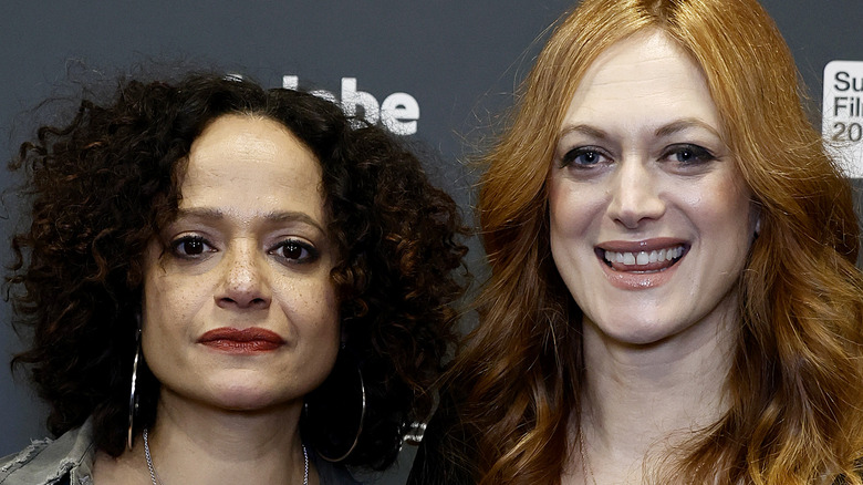 Judy Reyes and Marin Ireland posing at Birth/Rebirth premiere