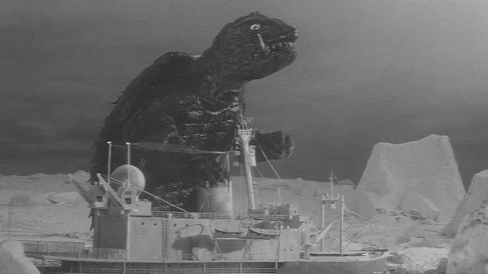 Gamera attacking ship