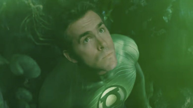 Green Lantern looking up