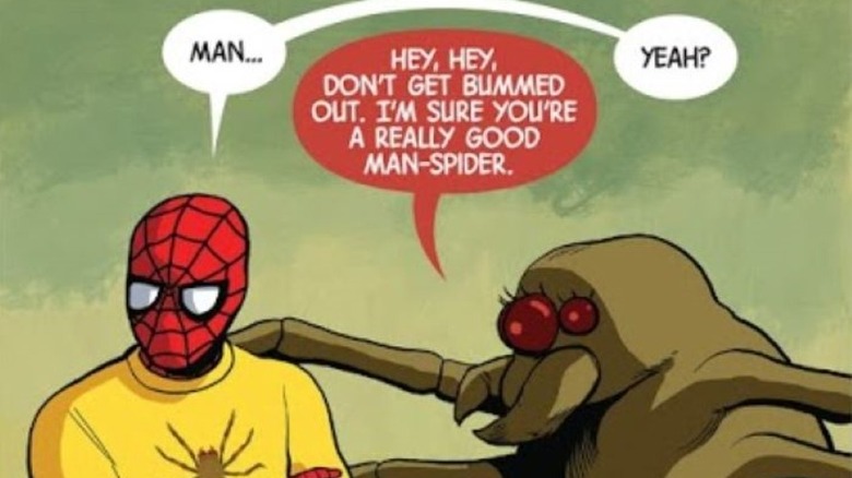 Spider-Man talking to spider