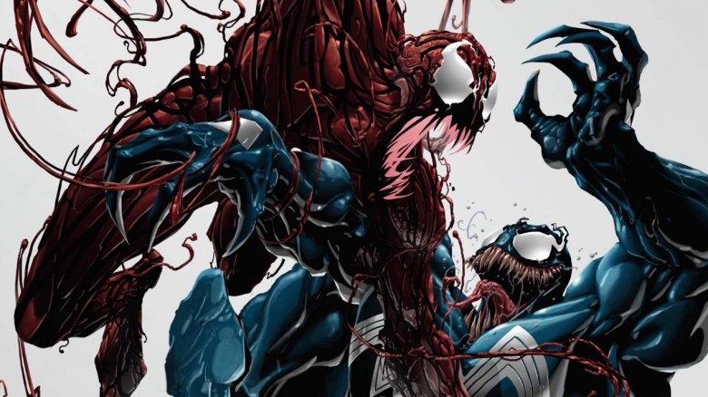 Venom and Carnage duking it out on the cover of 2004's Venom Vs. Carnage #1