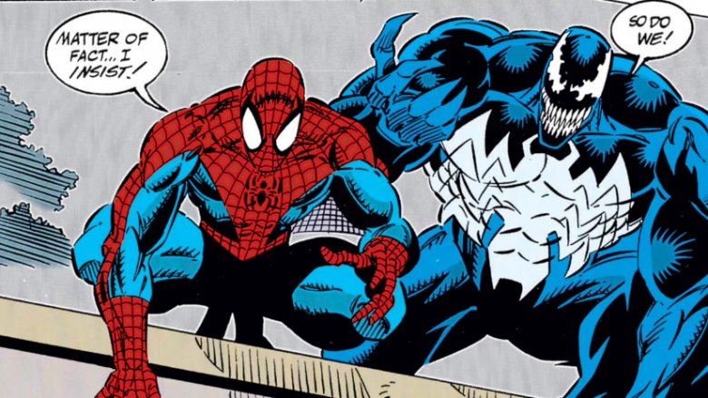 Spidey and Venom working together in 1993's Venom: Lethal Protector #6