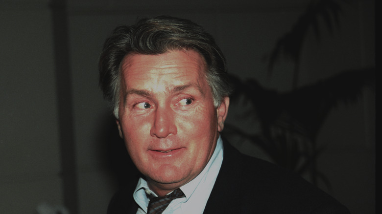 Martin Sheen looking sideways in suit and tie