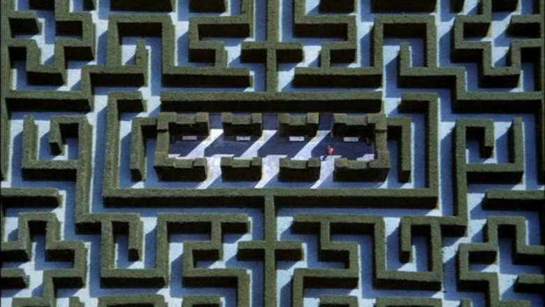 Hedge maze overhead shot