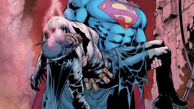 Batman dead in Superman's arms