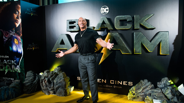 Dwayne Johnson at a Black Adam event