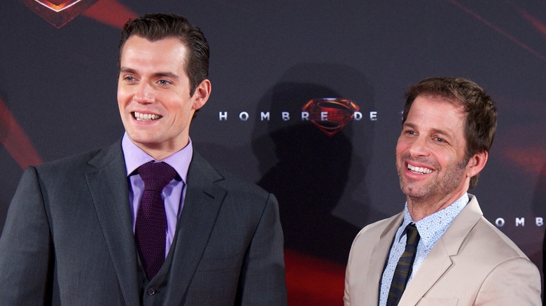 Zack Snyder and Henry Cavill at a Man of Steel event