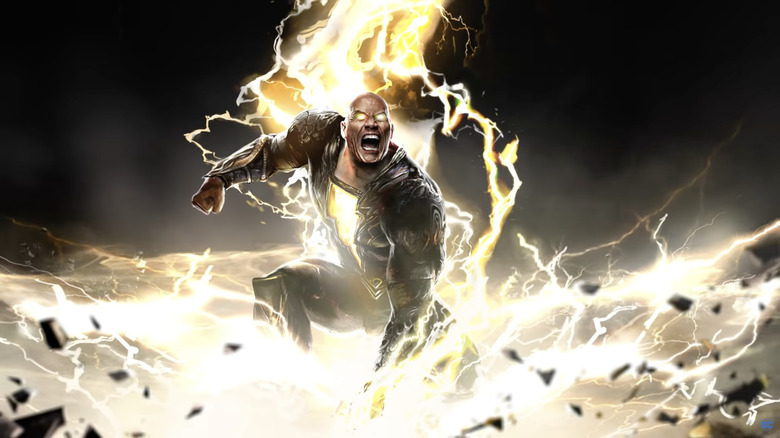 A rendering of Dwayne Johnson as Black Adam