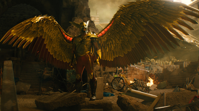 Hawkman showing wingspan