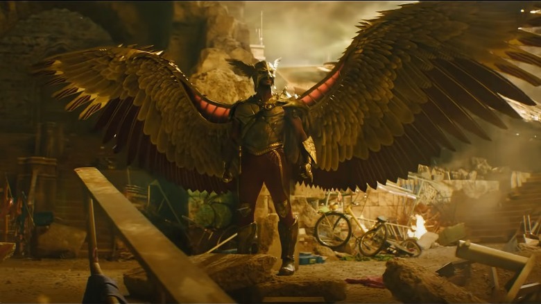 Hawkman spreading his wings