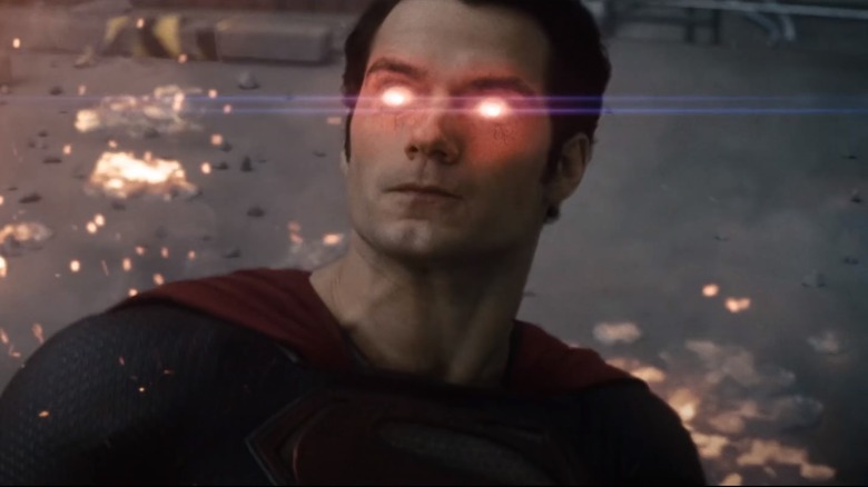 Superman using heat vision in Man of Steel