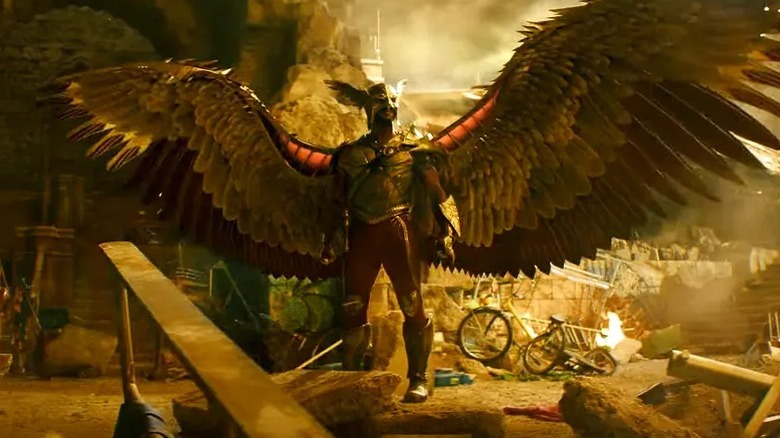 Hawkman extending his wings