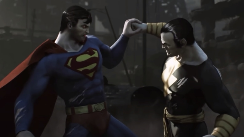 Superman overpowers Black Adam