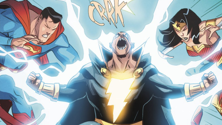 Superman fights zombie Black Adam