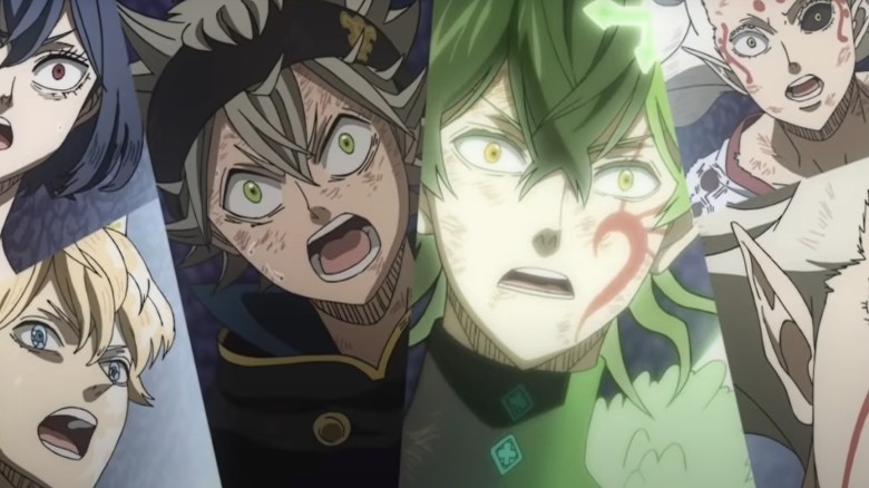 Black Clover characters frightened