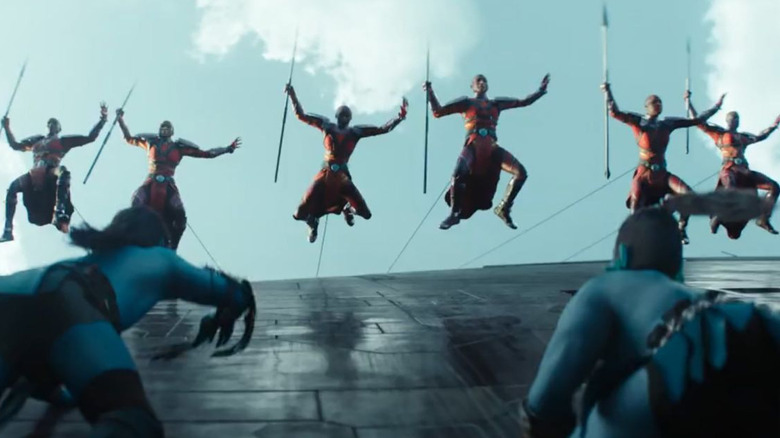 The Dora Milaje jump overboard