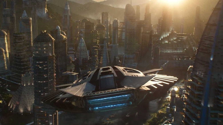 A ship flies into Wakanda