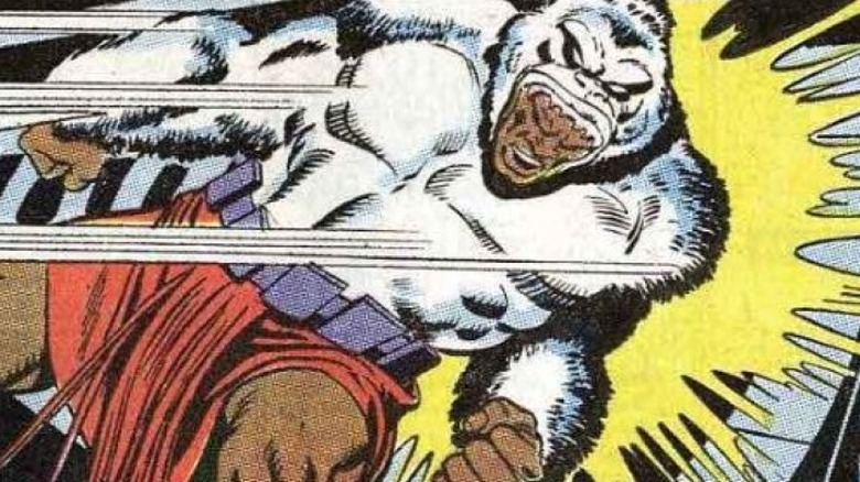 Man-Ape slamming the wall