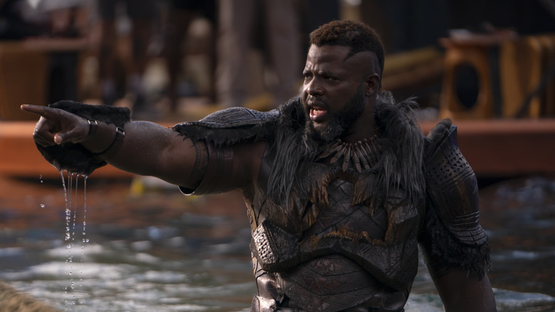 M'Baku points at enemies