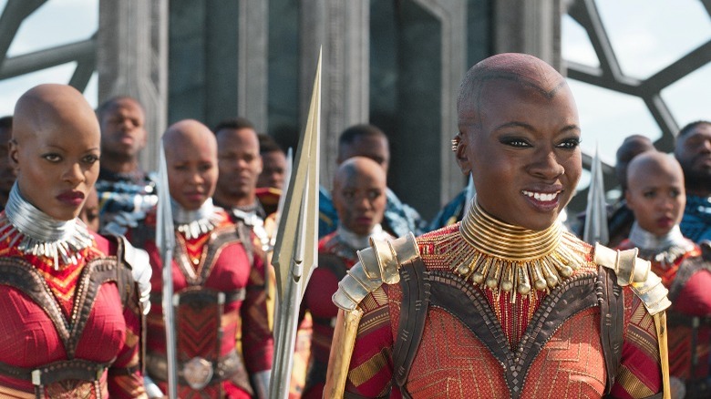 The Dora Milaje standing guard