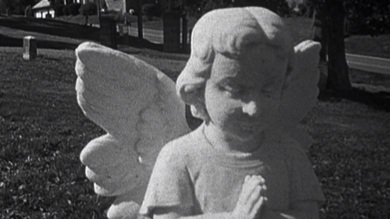 A stone angel at a child's grave site