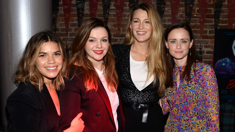 Ferrera, Tamblyn, Lively, and Bledel at a premiere