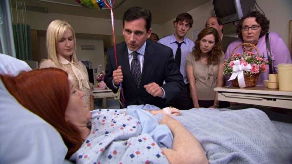 The Office cast at Meredith's bedside