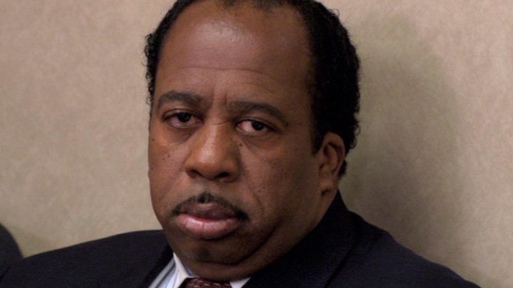 Stanley Hudson from The Office, looking annoyed