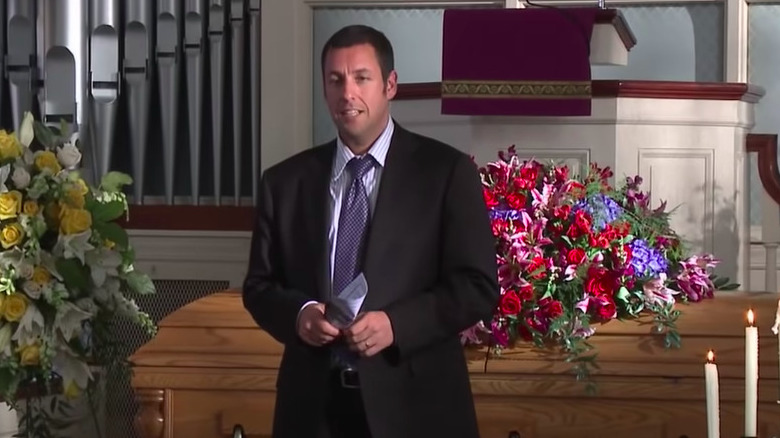 Adam Sandler giving funeral speech