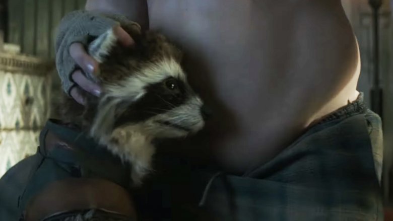 Rocket Raccoon bro Thor belly Endgame blooper