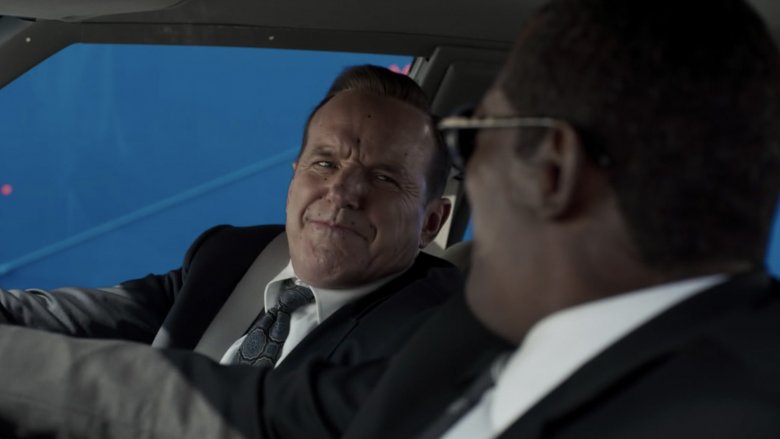 Clark Gregg and Samuel L Jackson on the Captain Marvel set