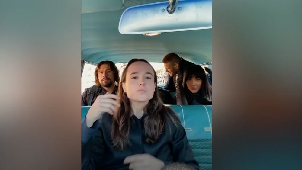 The cast of The Umbrella academy in self-shot footage from the blooper reel