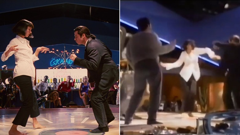 Quentin Tarantino dancing with his actors