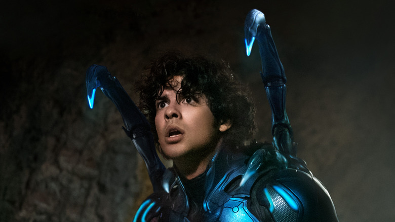 Jaime wears Blue Beetle armor